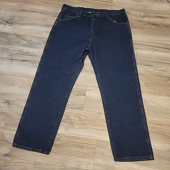 Wrangler Five Star Premium Men's 38x29 Straight Fit Jeans Dark‎ Wash Blue NEW - Picture 2 of 10